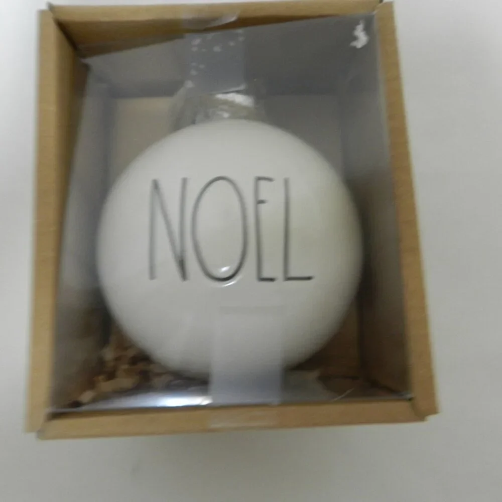 Rae Dunn Christmas Holiday NOEL ceramic large round Ornament 3.5